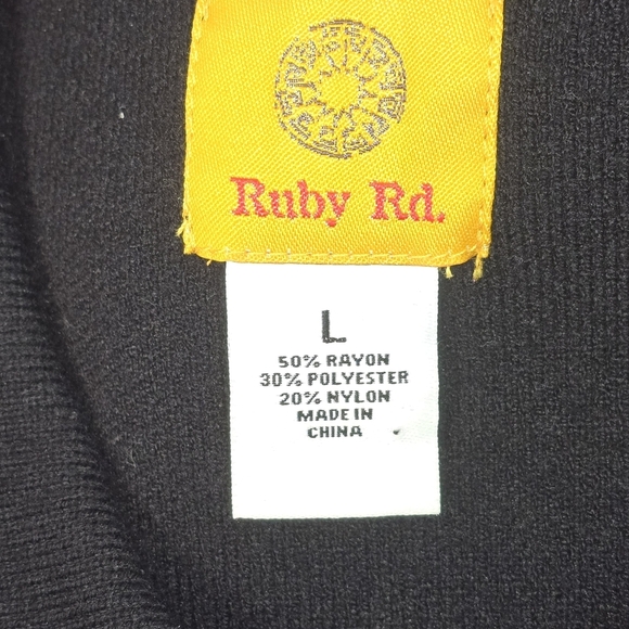 RUBY RD WOMENS BLACK KNIT SHACKET JACKET BUTTON UP POCKETS LARGE EUC - Picture 4 of 6